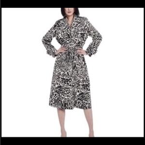 Sergio Hudson x Target SIZE S Strong Shoulder Trench Coat Animal Print